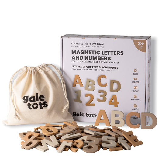 135 Pcs Magnetic Letters and Numbers (Boho Neutrals)