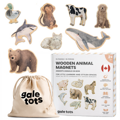 Wooden Animal Magnets for Kids Learning